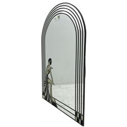Contemporary Art Deco style stained glass mirror