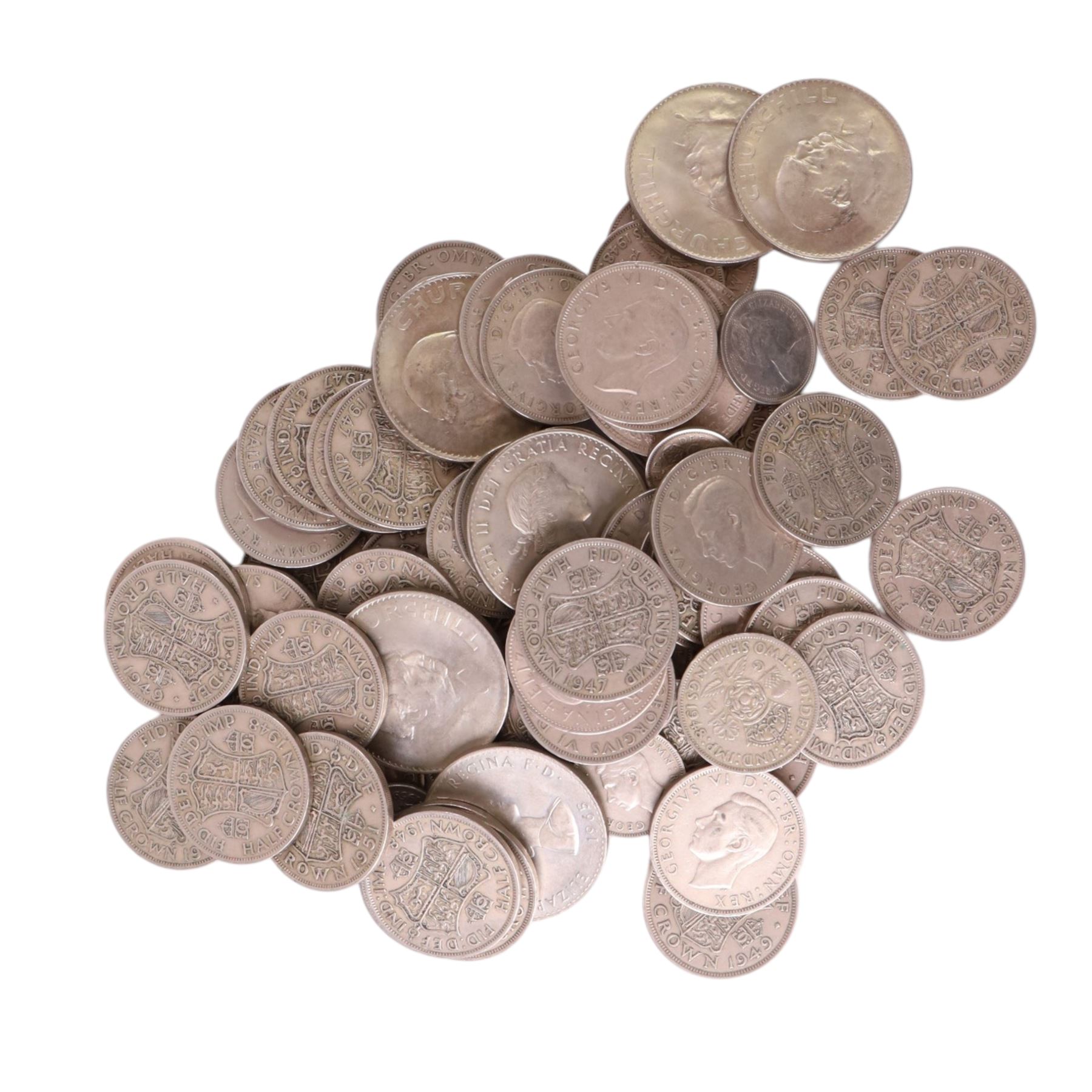 Great British and World coins, including approximately 100 grams of pre-1947 silver, three 1797 cartwheel two pence coins, further pre-decimal coins, spade guinea tokens, etc