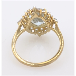  9ct gold stone set dress cluster ring hallmarked  