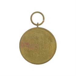 German Cross Of Honour Of The German Mother silver with ribbon, together with War Merit Medal 'fur kriegs verdien 1939' and Hitler youth badge