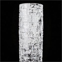 Vladimir Zahour; cut glass vase of cylindrical form, signed beneath, H35cm 