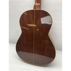 Harmony Model H6360 acoustic guitar in mahogany with spruce top, L103cm overall; and 1970s B&M (Barnes & Mullins) Concert Grande acoustic guitar, L101.5cm overall; each in hard carrying case (2)