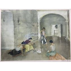 Sir William Russell Flint (Scottish 1880-1969): 'Los Cientos', limited edition print signed in pencil, with Fine Art Trade Guild blindstamp, 41cm x 54cm
