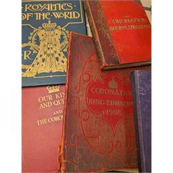 Collection of Victorian and later books, including two Punch volumes 1894 and four others, Coronation souvenir books and similar