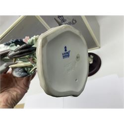 Two boxed Lladro figures, comprising courting cranes no 1611 and dancing crane no 1614, both with original boxes 