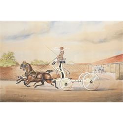 Henry William Standing (British 1894–1931): Horse drawn carriage, watercolour signed and d...