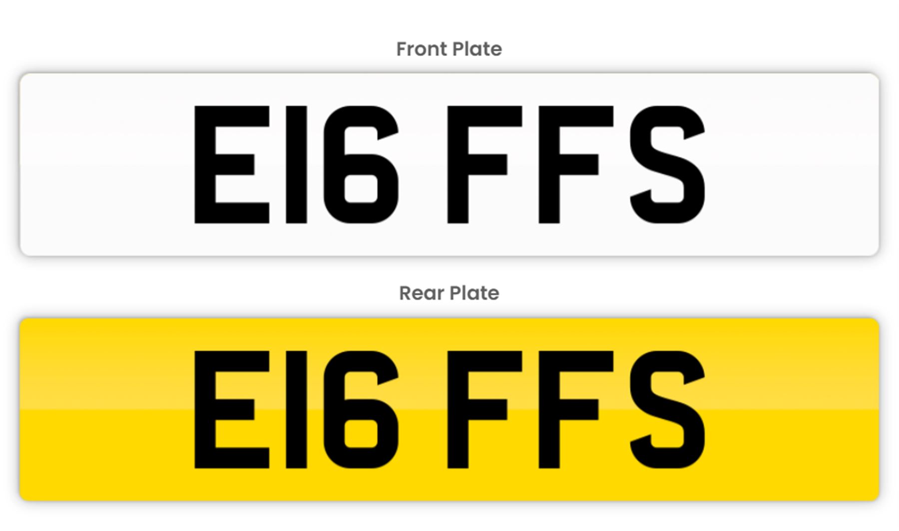 'E16 FFS' UK Registration Plates