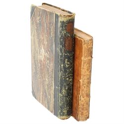 'The Daily Journal or the Gentleman's and Tradesman's complete Annual Accompt Book' published 1760 full calf and  a 19th century journal and note book, hand written with some scraps and cuttings etc in marble boards (2)