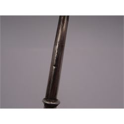 Late 18th century silver cruet stand, of oval form, with pierced sides upon four bun feet, hallmarked to handle Hester Bateman, all other hallmarks indistinct, together with five matched silver mounted cut glass cruet bottles, including some later Victorian examples, hallmarks predominantly indistinct, stand H20cm