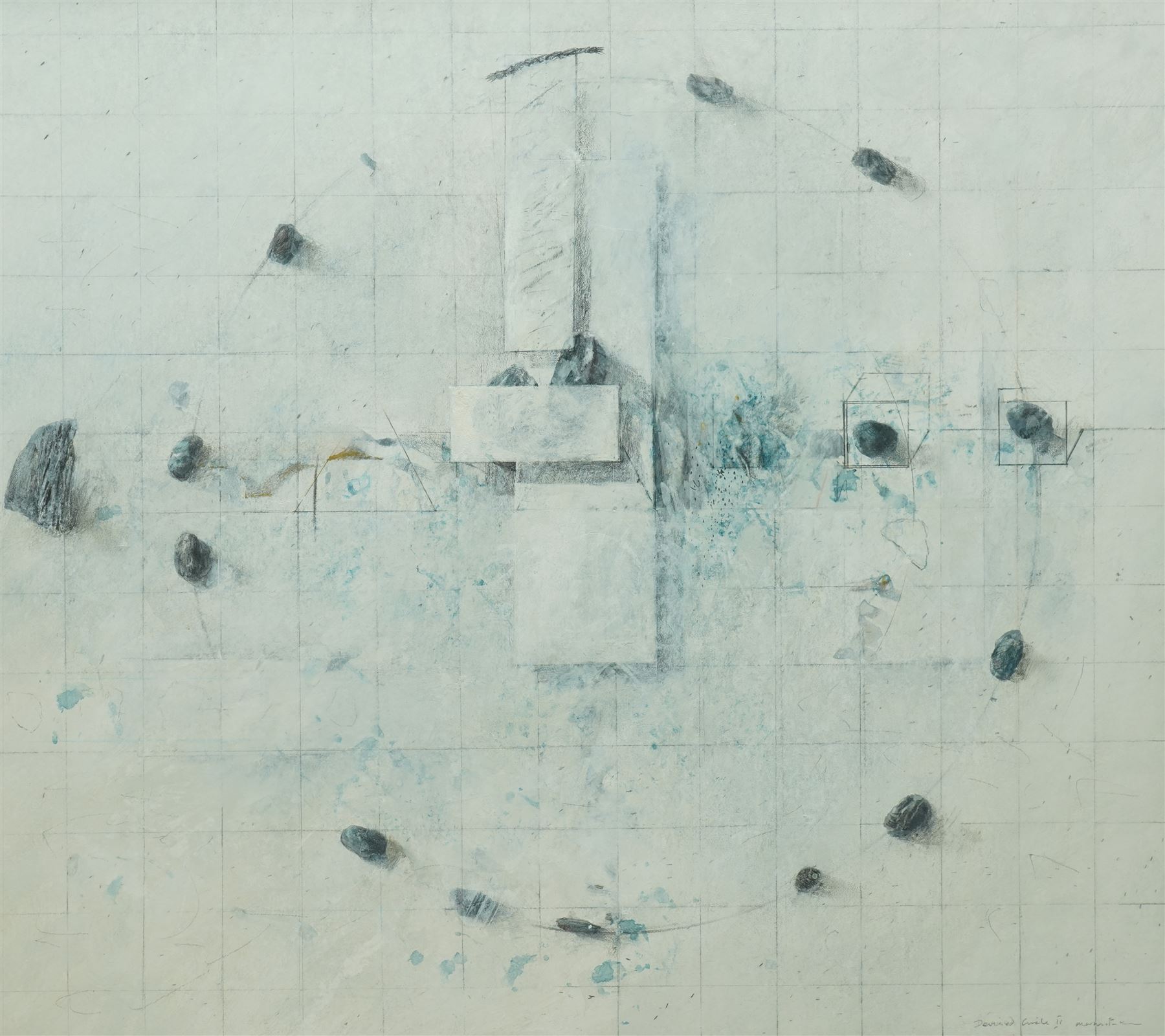 Malcolm Whittaker (British 1937-): 'Devised Circle', pencil and wash signed and titled, 40cm x 45cm 