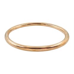 Early 20th century 9ct rose gold bangle, makers mark J S, Birmingham 1922, approx 16.1gm