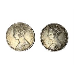 Two Queen Victoria 1849 'Godless' florin coins