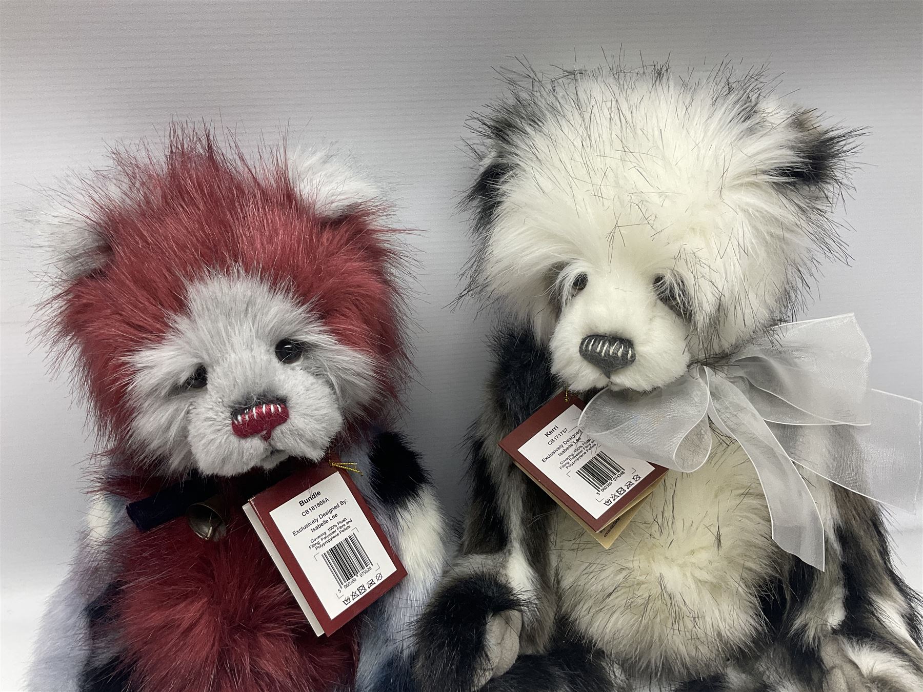 Six Charlie Bears, comprising limited edition Julia CB202007A, limited to 3000, Stollen CB171738, Bundle CB181868A, Kerri CB171757, Sandie CB171763B, each designed by Isabelle Lee, each with tags, and an example CB161631B lacking tag