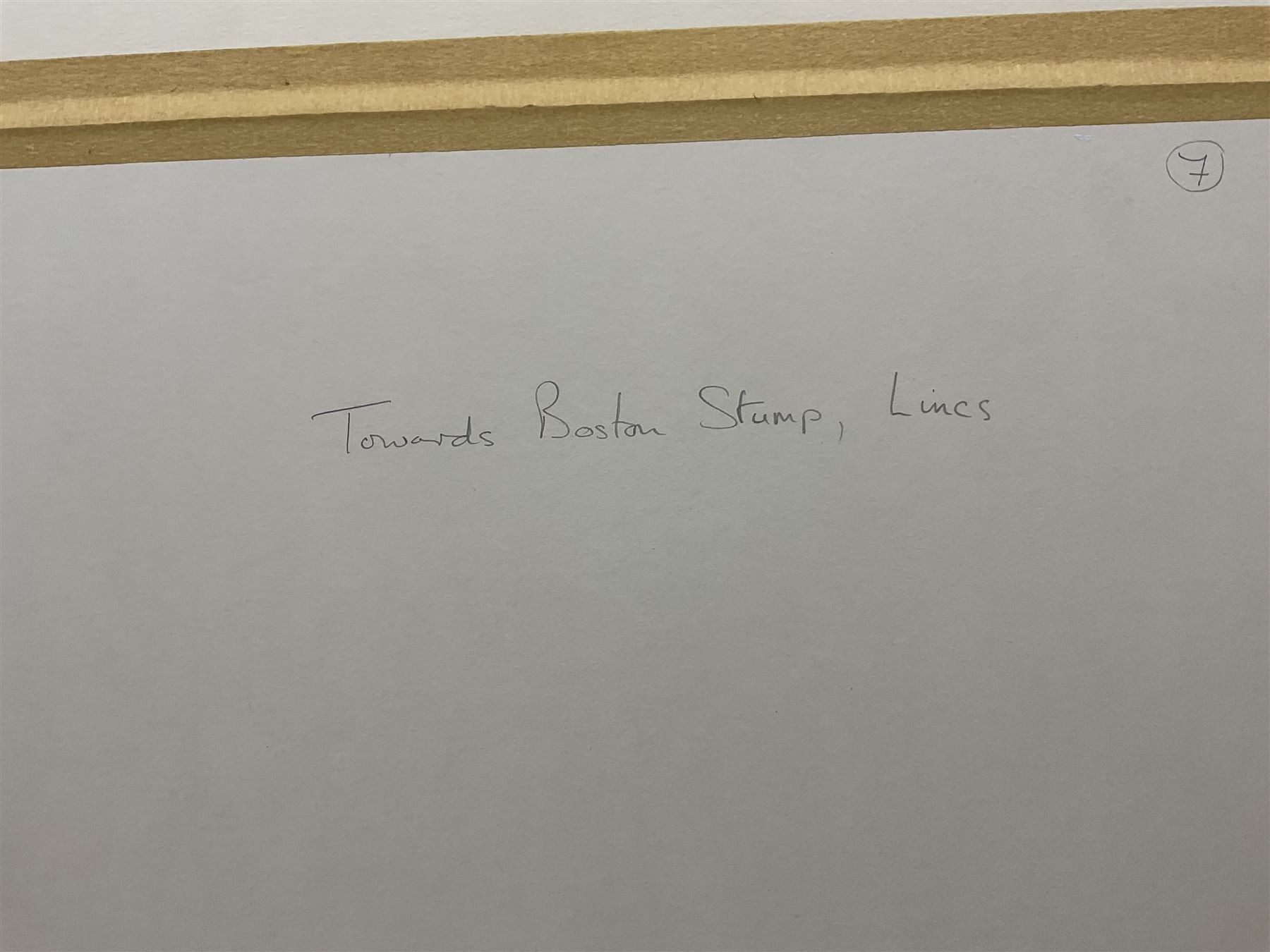 Roy Perry (British 1935-1993): 'Towards Boston Stump, Lincs', oil on card signed, titled verso 25cm x 38cm (unframed)