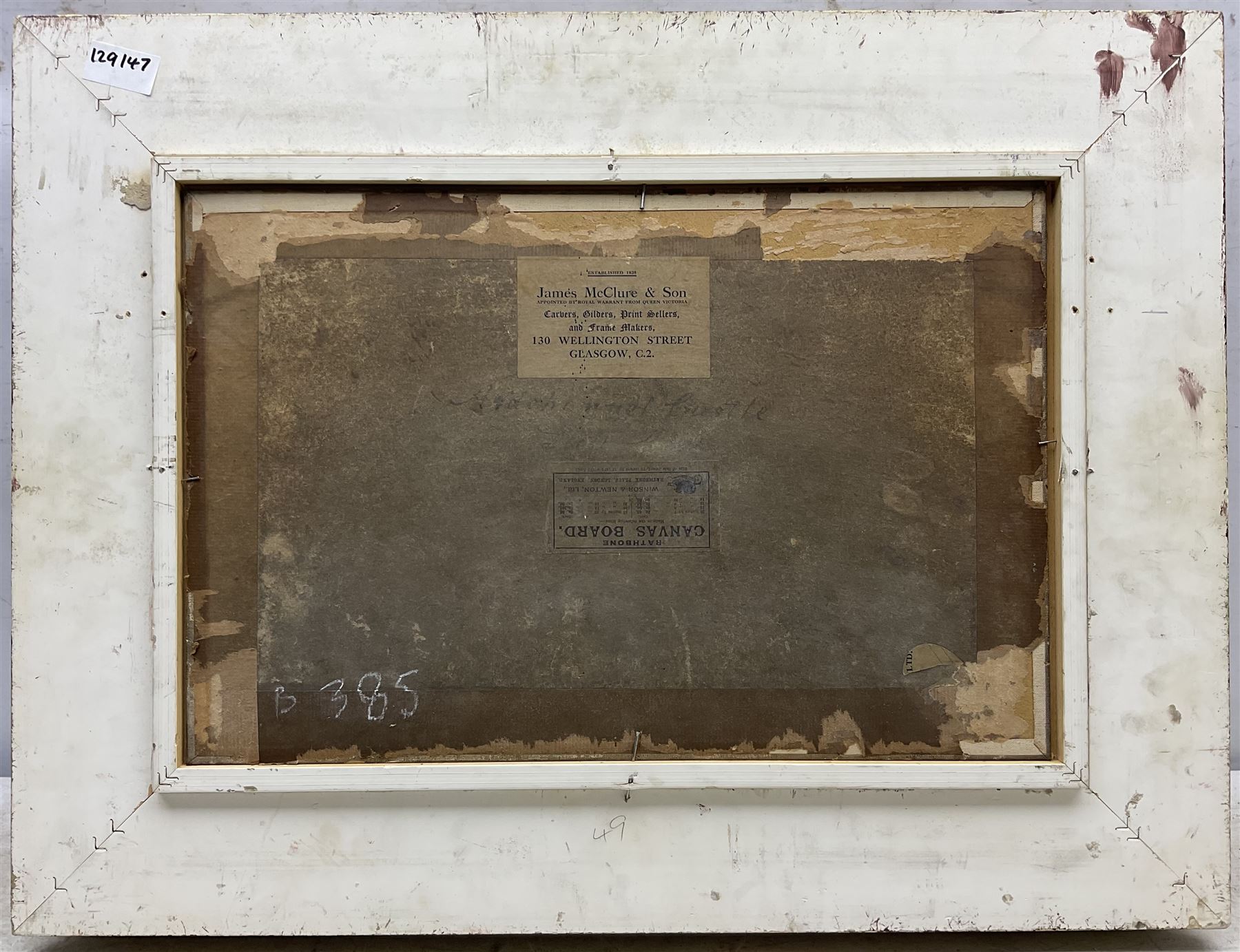 George Houston RSA RI RSW (Scottish 1869-1947): 'Ardchonnel Castle (Innis Chonnel) Loch Awe', oil on board signed, inscribed verso 29cm x 44cm