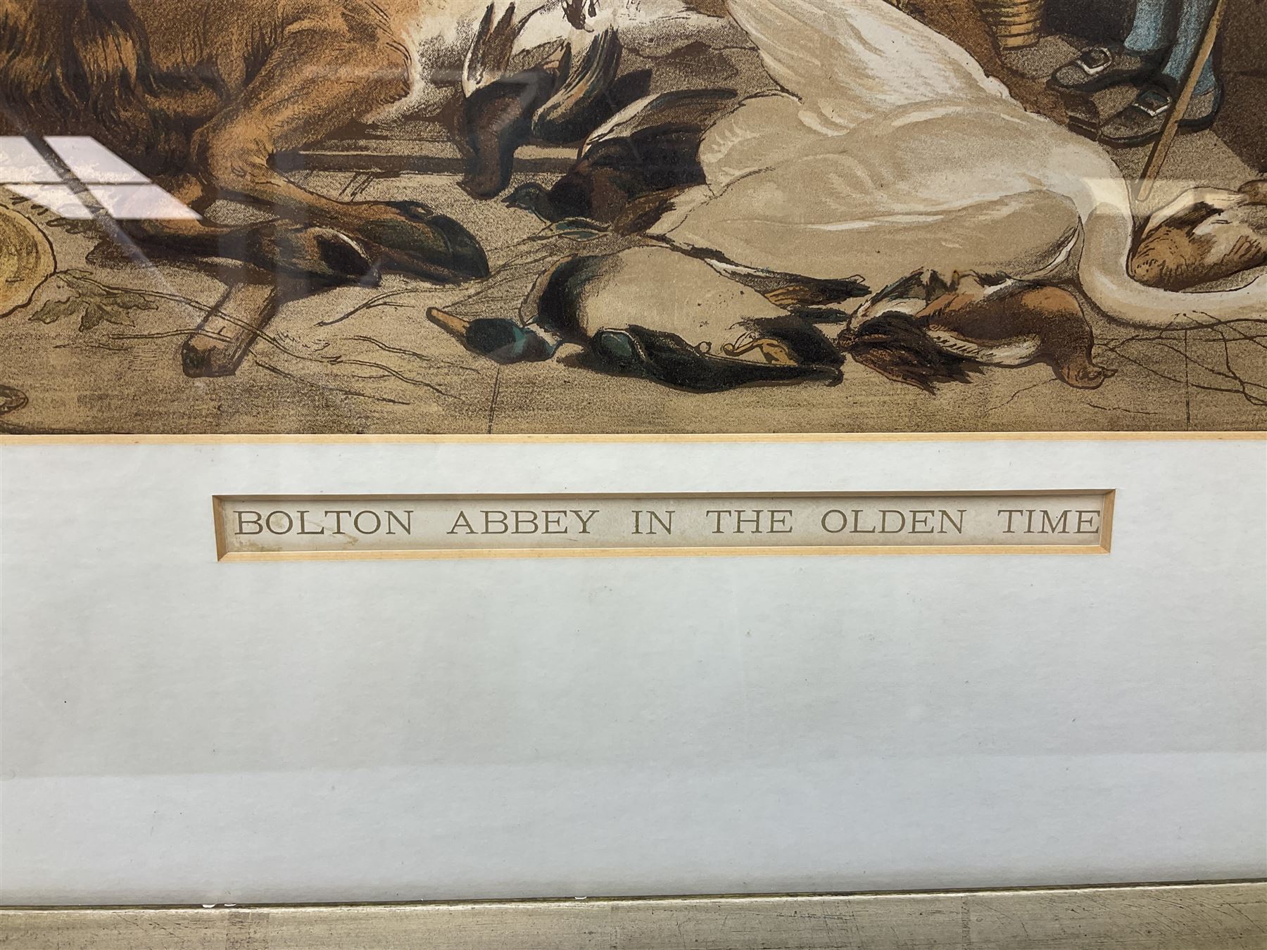 Samuel Cousins RA (British 1801-1887) after Sir Edwin Henry Landseer RA (British 1802-1873): 'Bolton Abbey in the Olden Time', coloured mezzotint 44cm x 56cm