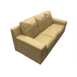 Violino Italian three seat sofa, upholstered in cream leather