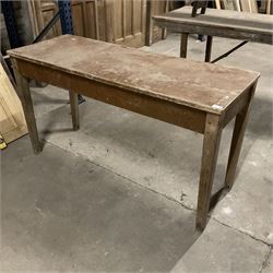 Early 20th century oak side table, rectangular top on square tapering supports  - THIS LOT IS TO BE COLLECTED BY APPOINTMENT FROM THE OLD BUFFER DEPOT, MELBOURNE PLACE, SOWERBY, THIRSK, YO7 1QY