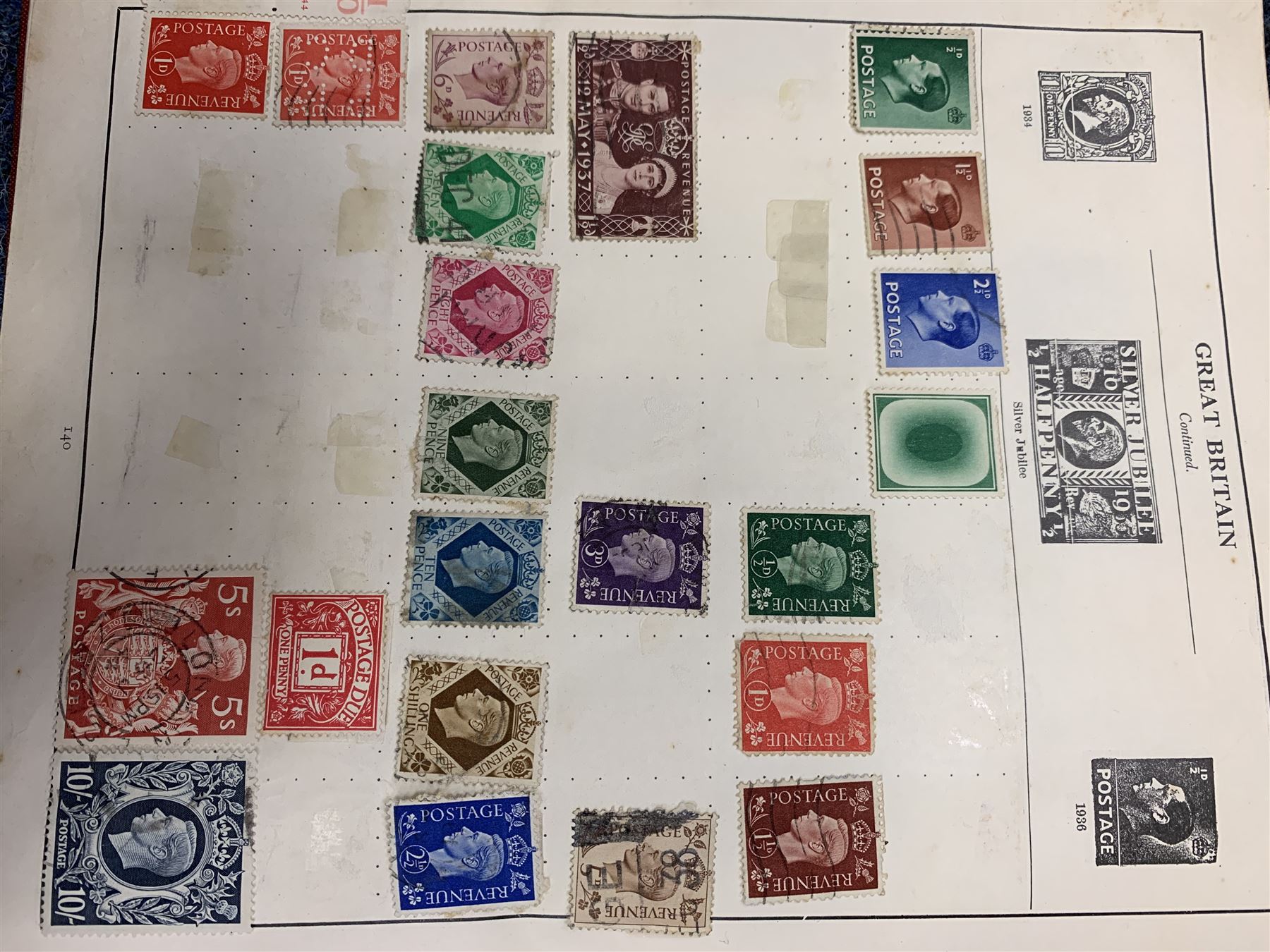Great British and World stamps including two Queen Victoria penny black stamps, both with black MX cancels, King George V seahorse stamp,  World stamps including Austria, Belgium, Cyprus, Finland, France, Gibraltar, Italy, Hong Kong etc, in two albums and loose and a small number of mixed coins