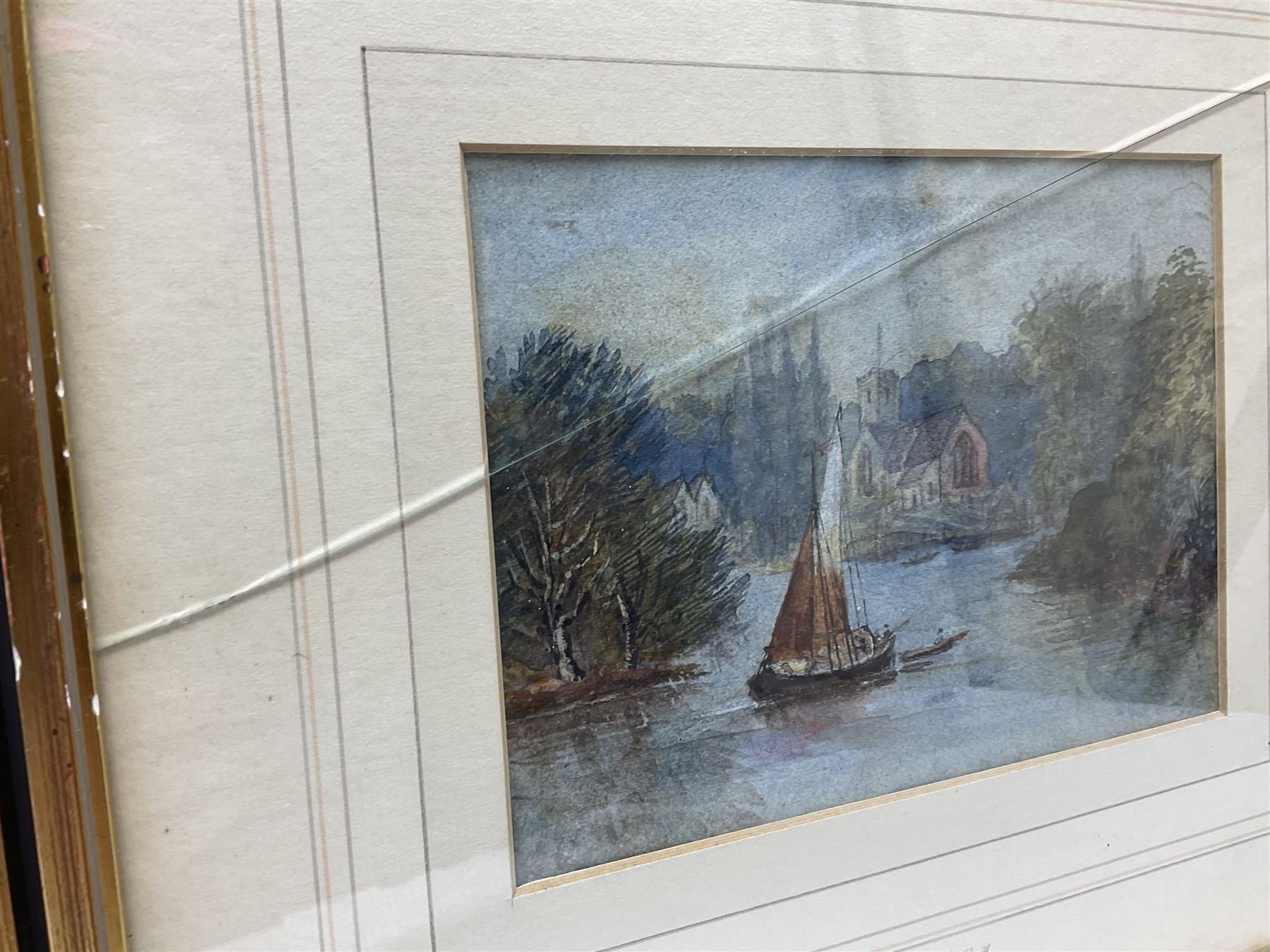 English School (19th century): 'Shepperton' 'Maidenhead Bridge' and 'Thames Ditton, set three watercolours unsigned, titled and dated 1879 on mount 12cm x 17cm (3)