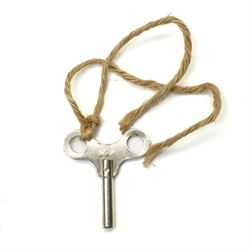 French- Early 20th century Art Deco mantel clock with an 8-day timepiece movement, on a polished rectangular slate base, with inset cream onyx panels, surmounted by a pair of highly decorative bronze effect pheasants, square 4