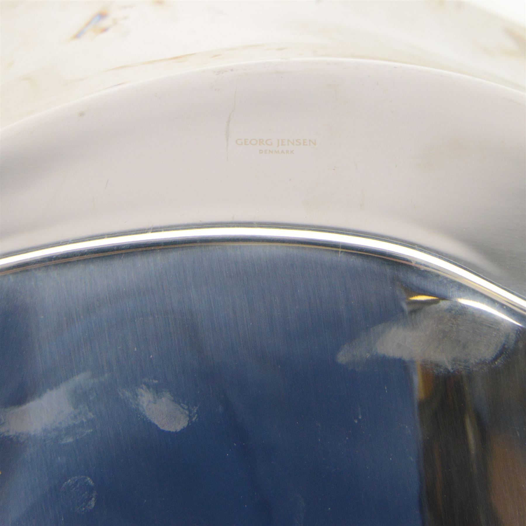 Georg Jensen stainless steel oyster tray, designed by Helle Damkjar, with original box, L56cm