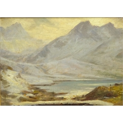  English School (Early 20th century): Snow Covered Mountains, oil on panel unsigned 25cm x 35cm  