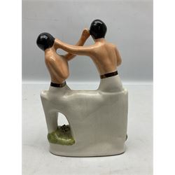 20th century Staffordshire figure of two boxers, 'Heenan Sayers', H21cm