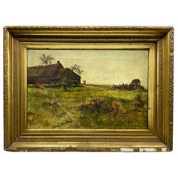 Glasgow School (19th/20th century): Buildings in a Rural Landscape, oil on canvas unsigned 39cm x 59cm