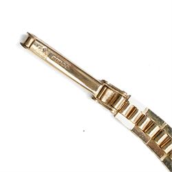 Rotary ladies 9ct gold manual wind wristwatch, on integral 9ct gold bracelet, hallmarked