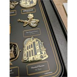 Disney Fan Club D23 Gold Member 10 Year Anniversary enamel pins set, boxed
