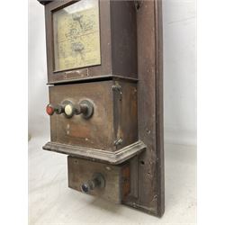 Railway  repeater signal box, with signals for train on line and arrival, H97cm