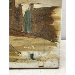 Shaw (British 20th century): Monk Bar - York, oil on canvas signed and dated '81, 76cm x 61cm (unframed)