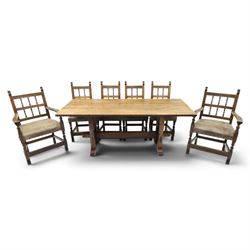 Rupert Griffiths for Monastic Woodcraft - oak 6ft refectory dining table with set six (4+2...
