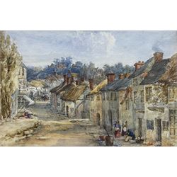 English School (Early 20th century): Village Street, possibly Derbyshire, watercolour unsigned 17cm x 25cm