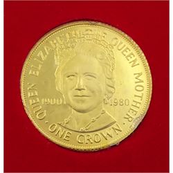 Isle of Man 1980  'Queen Mother's 80th Birthday', 9ct gold crown, boxed with certificate