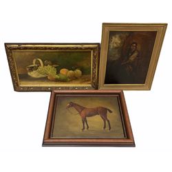 Three oil paintings: still life, portrait and horse (3)