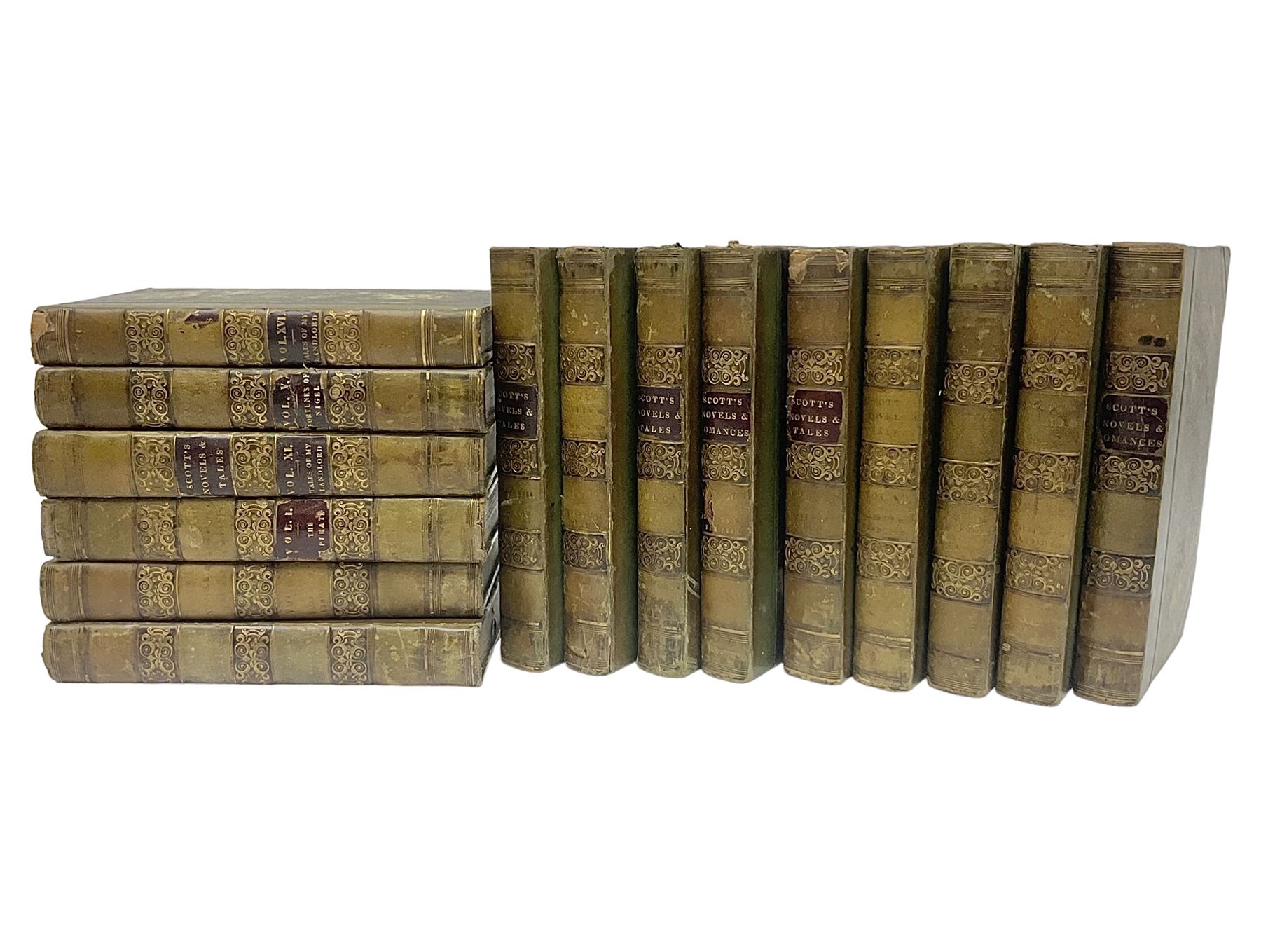 Sir Walter Scott; 15 volume set of the Waverley novels, published in Edinburgh in 1821