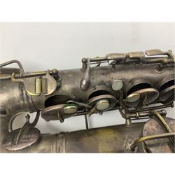 Early 20th century Elkhart Pan American C-Melody saxophone, Patd. Sept.14 1915, no.1153489, serial no.P27678; in fitted hard carrying case with crook