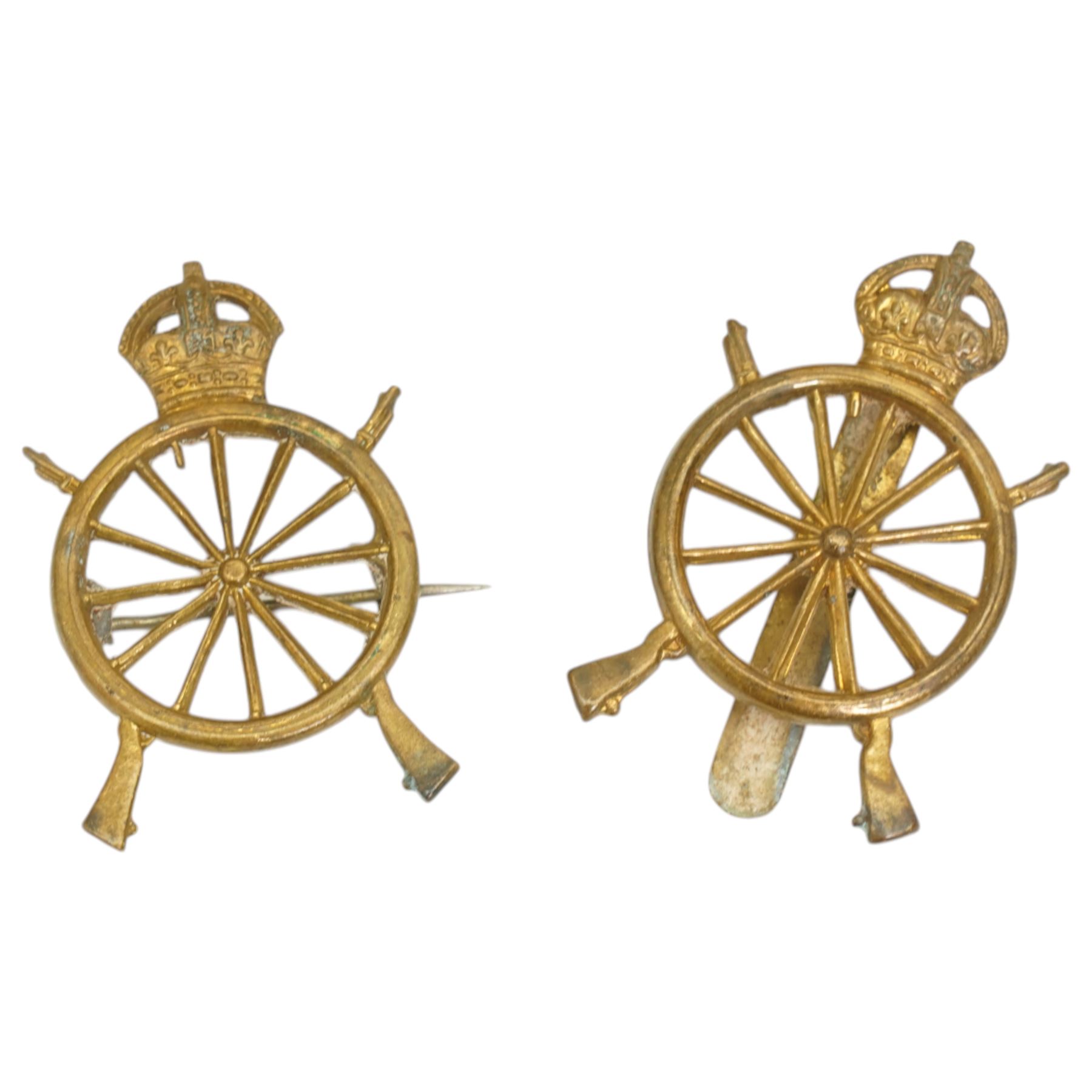 Northern Cyclist Battalion swagger stick and two Northern Cyclist Battalion badges