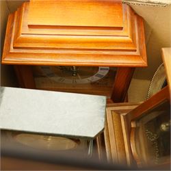 Churchill quartz mantel clock in marble case, miniature longcase clock, other clocks and an aneroid barometer
