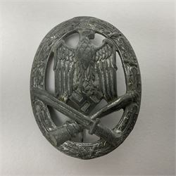 WW2 German 'silver' Infantry Assault badge marked BSW verso; another Infantry Assault badge; and a silvered General Assault badge (3)