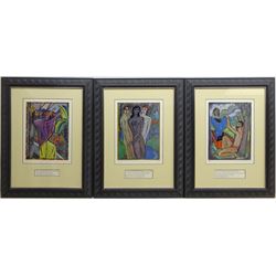 Edward Harris Wolfe (South African 1897-1981): 'Song of Songs', set of 12 limited edition offset lithographs on aluminium lined paper in four colours, each signed and numbered 228/250 in pencil on the mount 36cm x 26cm (image size) framed with original text 
