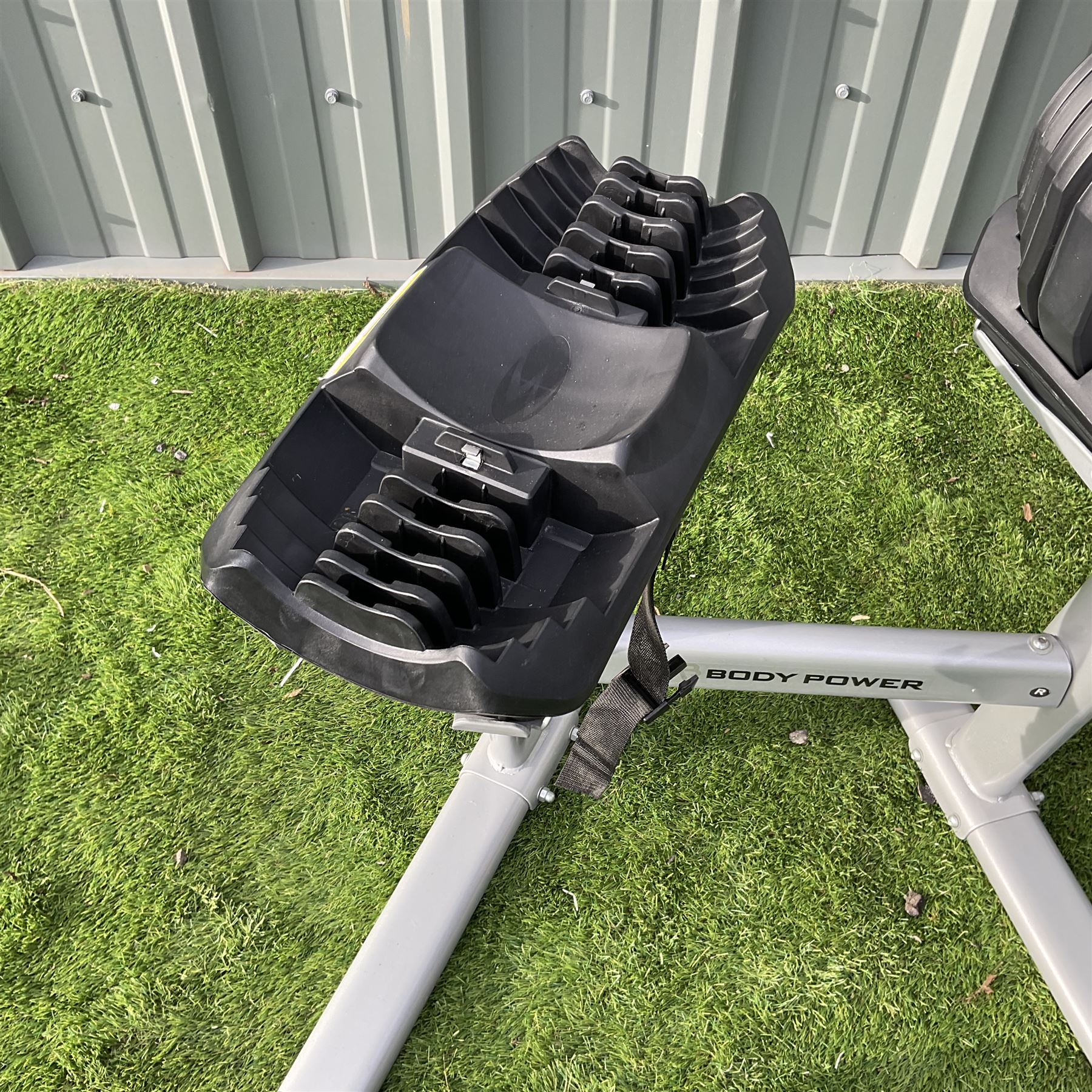 Body Power Bowflex - adjustable dumbbells on stand 4kg - 41kg - THIS LOT IS TO BE COLLECTED BY APPOINTMENT FROM DUGGLEBY STORAGE, GREAT HILL, EASTFIELD, SCARBOROUGH, YO11 3TX