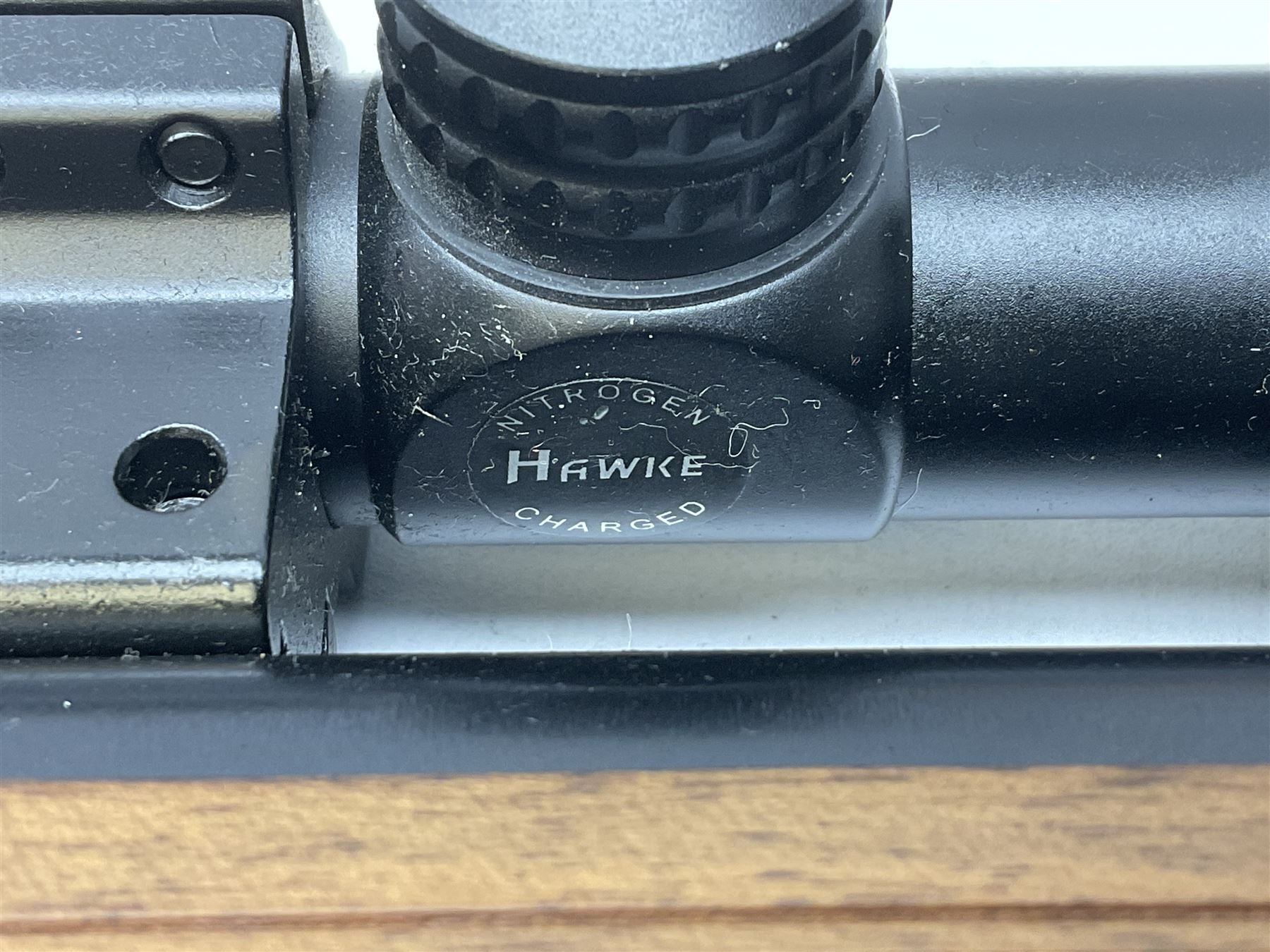 Hatsan Model 60S .22 air rifle with break-barrel action and Hawke 4 x 32 telescopic sight L115cm; in Field Sport fleece lined gun sling