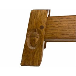 Yorkshire oak - Acornman oak drop leaf occasional table, by Alan Grainger of Bransby, carved acorn signature