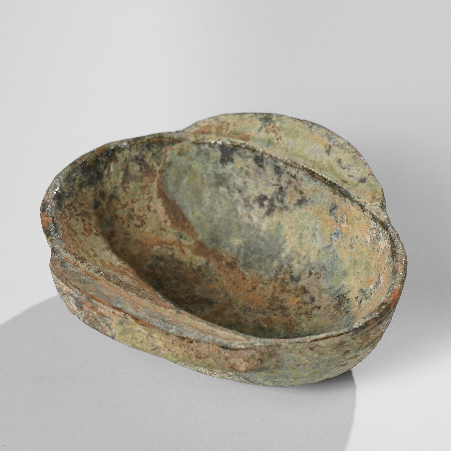 Five small Chinese terracotta 'ear' shaped wine cups, probably Western Han Dynasty (5)
