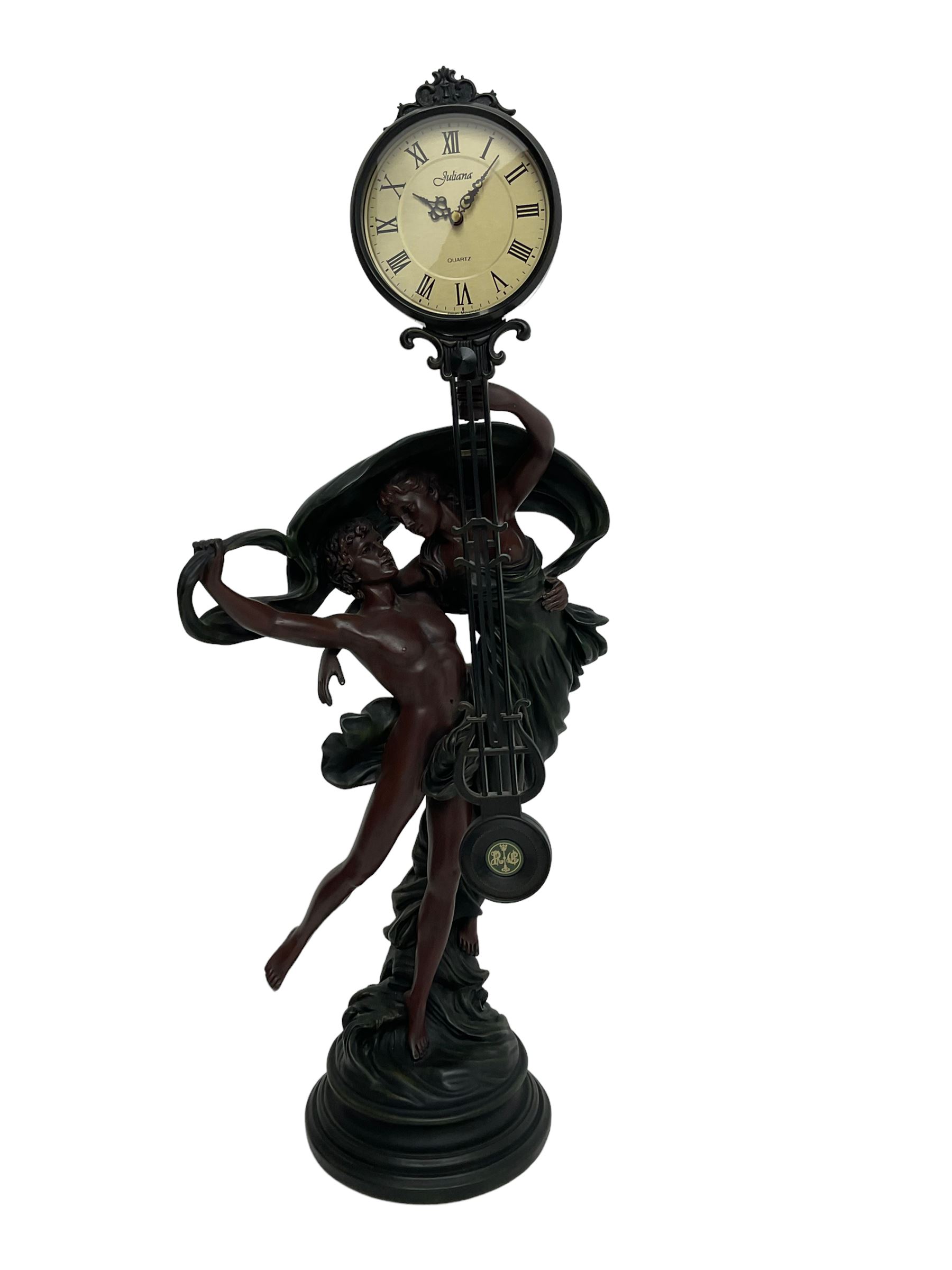 Decorative contemporary “Mystery Clock” with battery operated quartz