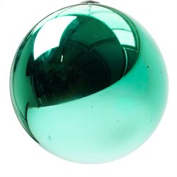 Green glass witches ball, circumference 65cm 