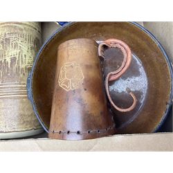 Portmeirion Botanic Garden jug, Poole Pottery planter, Denby coffee pot, Wedgwood Jasperware trinket box, Le Creuset oven dish and a collection of other ceramics, etc, in four boxes 